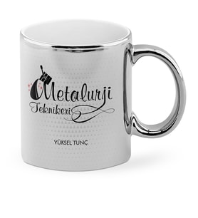 BK Gift Kişiye Özel Mesleki Metalurji Teknikeri Krom Kupa Bardak  1