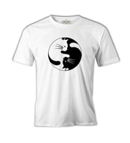 Yin Yang - Kedi Beyaz Erkek Tshirt
