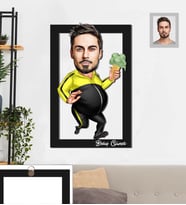 Kişiye Özel Erkek Karikatürlü 3D Ahşap Tablo 30x47  Bay-12