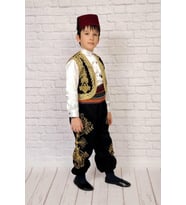Türkmen İşlemeli Erkek Çocuk Yöresel Kostüm