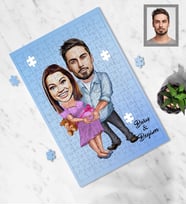 Kişiye Özel Sevgili Karikatürlü A4 99 Parça Puzzle Model 13