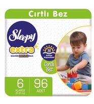 Sleepy Extra Günlük Aktivite Bezi 6 Numara Xlarge 96 Adet (Çok Renkli)