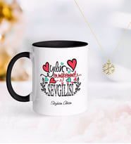 BK Gift Kişiye Özel Yılın En Mükemmel Sevgilisi Siyah Kupa ve Kar Tanesi Kolye (Model 1)