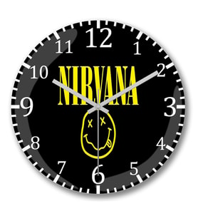 Banda Nirvana Duvar Saati Bombeli Gercek Cam