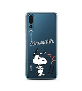 Snoopy Tasarımlı Süper Şeffaf Silikon Telefon Kılıfı Huawei P20 Pro 