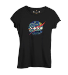 Nasa - Van Gogh Siyah Kadın Tshirt