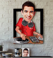 BK Gift Kişiye Özel Bay DJ Karikatürlü 3D Ahşap Tablo