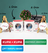 İkili Pembe Sevgiliye Sevgililer Günü Hediyesi 11 Kupa Bardak Anahtarlık