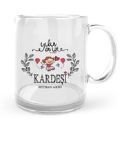 BK Gift Kişiye Özel Yılın En İyi Kardeşi Cam Kupa Bardak  1