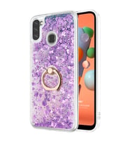 Microsonic Samsung Galaxy M11 Kılıf Glitter Liquid Holder Mor
