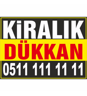 Kiralık Dükkan Branda Afişi (Sarı Siyah Renk)
