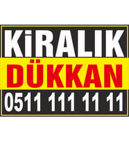 Kiralık Dükkan Branda Afişi (Sarı Siyah Renk)