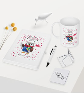 BK Gift Kişiye Özel Tarih Öğretmeni Temalı Beyaz Defter Kalem Kupa Ayna Seti
