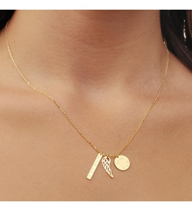 925 Ayar Gümüş Melek Anne Kolye (Gold)