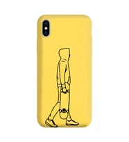 Iphone X Çizgi Tasarımlı Sarı Lansman Telefon Kılıfı