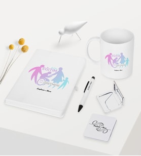 BK Gift Kişiye Özel Özel Eğitim Öğretmeni Temalı Beyaz Defter Kalem Kupa Ayna Seti - 2