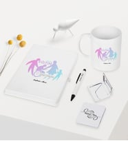 BK Gift Kişiye Özel Özel Eğitim Öğretmeni Temalı Beyaz Defter Kalem Kupa Ayna Seti - 2