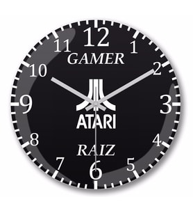 Gamer Raiz Atari  Duvar Saati Bombeli Gercek Cam