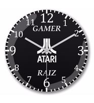Gamer Raiz Atari  Duvar Saati Bombeli Gercek Cam