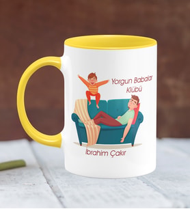 BK Gift Kişiye Özel Babalar Günü Temalı Sarı Kupa Bardak 21341s