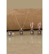 Gümüş Elmas Kesim Zirkon Taşlı Otantik Abiye Günlük Set (Rose)