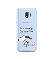 Snoopy Tasarımlı Süper Şeffaf Silikon Telefon Kılıfı Samsung J2 Pro (2018)