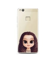 Kıvırcık Saçlı Kız Tasarımlı Süper Şeffaf Silikon Telefon Kılıfı Huawei P10 Lite