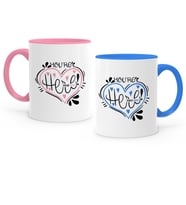BK Gift Kişiye Özel İkili Kalbimdesin Pembe  Mavi Sevgili Kupa Bardak Seti  1
