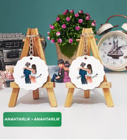 İkili Sevgiliye Hediye Bir Ömür Sevgililer Günü Hediyesi Anahtarlık