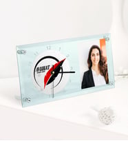 BK Gift Kişiye Özel Avukat Temalı Masaüstü Cam Saat - 13 (Beyaz)
