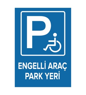 MIGNATIS - Engelli Yeri Park Edilmez Levhası - Sac Malzeme 25x35cm