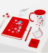 BK Gift Kişiye Özel Kadınlar Günü Temalı Kırmızı Defter Kalem Kupa Ayna Seti - 8