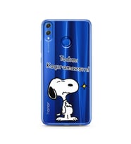 Snoopy Tasarımlı Süper Şeffaf Silikon Telefon Kılıfı Huawei Honor 8X 