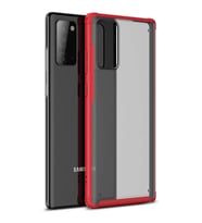 Microsonic Samsung Galaxy Note 20 Kılıf Frosted Frame Kırmızı