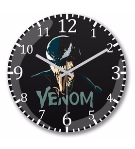 Venom Eddie Brock  Duvar Saati Bombeli Gercek Cam