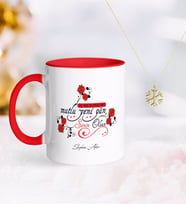 BK Gift Kişiye Özel 365 Mutlu Yeni Gün Kırmızı Kupa ve Kar Tanesi Kolye-2 (Model 1)
