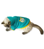 Blue Bear Kapşonlu Sweatshirt Kedi Süeteri Kedi Kıyafeti  (Mavi)