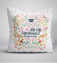 BK Gift Kişiye Özel En İyi Öğretmen Beyaz Yastık-15