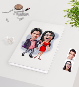 BK Gift Kişiye Özel Sevgililer Karikatürlü Beyaz Defter-4