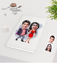 BK Gift Kişiye Özel Sevgililer Karikatürlü Beyaz Defter-4