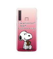 Snoopy Tasarımlı Süper Şeffaf Silikon Telefon Kılıfı Samsung A9 (2018)  