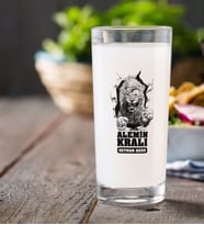 BK Gift Kişiye Özel Renkli Baskılı Alemin Kralı Rakı Bardağı-1 (Beyaz)