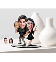 BK Gift Kişiye Özel Sevgili Karikatürlü Ahşap Biblo Model-18 (Beyaz)