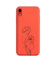 Iphone XR Çizgi Tasarımlı Turuncu Lansman Telefon Kılıfı