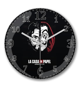 La Casa de Papel 002  Duvar Saati Bombeli Gercek Cam
