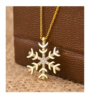 Kar Tanesi 14K Rose / Gold Kaplama Kadın Kolye (Altın)
