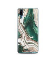 Yeşil Kumsal Tasarımlı Süper Şeffaf Silikon Telefon Kılıfı Huawei P20   