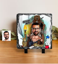 BK Gift Kişiye Özel Bay Viking Karikatürlü Dekoratif Doğal Taş