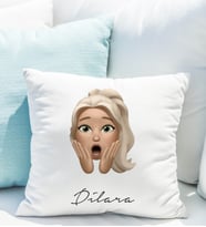 Emoji Kız Stiker Yastığı Kişiye Özel