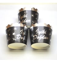 Cupcake Kabı (12 Adet) Siyah 17207